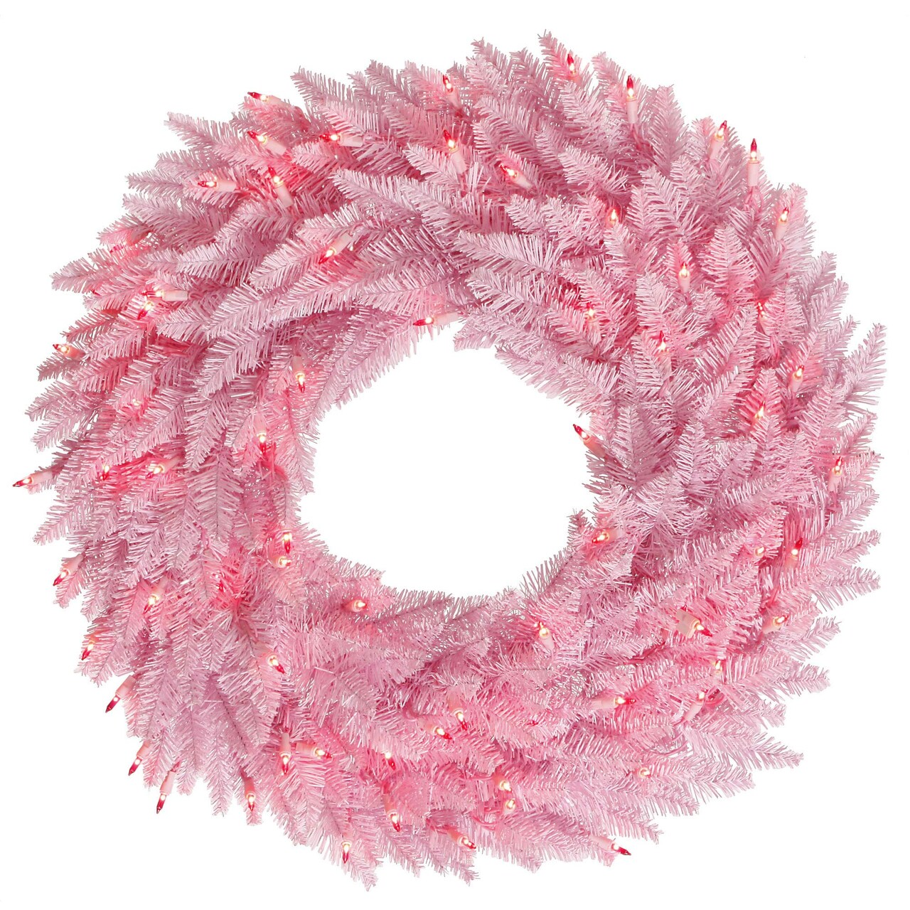 Vickerman 30" Pink Fir Wreath DuraL LED 100Pk 260T - K163831LED
